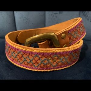 Lucky Brand Women’s embroidered and studded belt